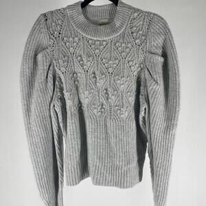 Chic Women's Knit Sweater - Light Gray - Stylish and Cozy